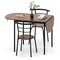 3 Pieces Dining Set with 2 Chairs and Modern Kitchen Table for Small Space-Brown